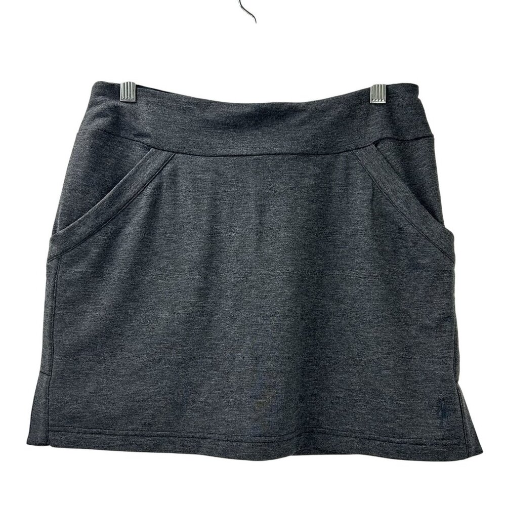 Smartwool Active Reset Skirt Women’s Medium Merino Wool Blend Mini Gray